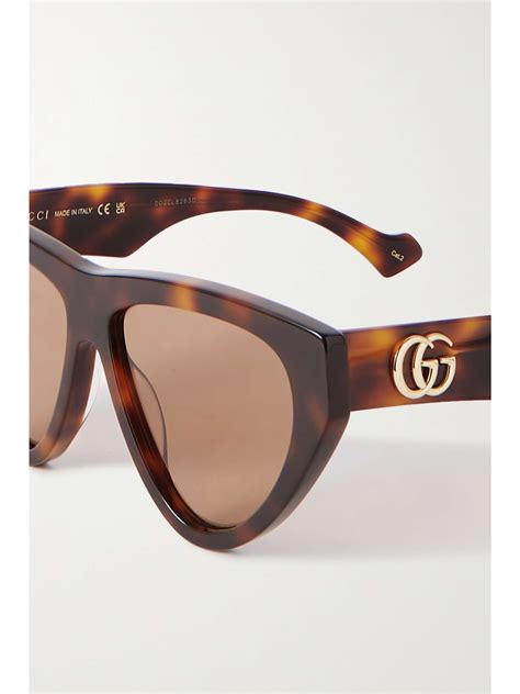 brown tortoiseshell cat eye sunglasses|gucci cat eye sunglasses tortoise.